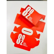 8OZ PRINTED CAKE BOX CHRISTMAS RED (150 PCS X PKT)